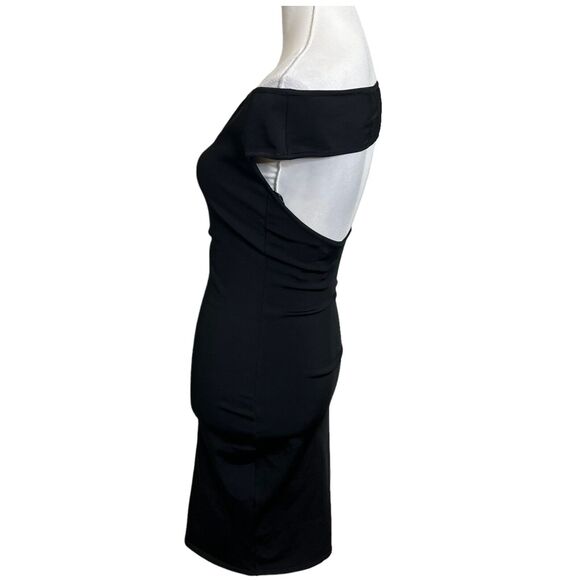 ALEXANDRE VAUTHIER Off Shoulder Midi Dress Women’s Size Medium Black Bodycon - Picture 6 of 11